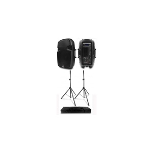 Alquiler 2ud Altavoz Profesional Bluetooth 10" USB, 400 Watios con trípodes Madrid
