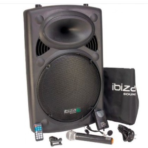 Alquiler Altavoz Ibiza Sound batería PORT15VHF-BT 15" Bluetooth Madrid